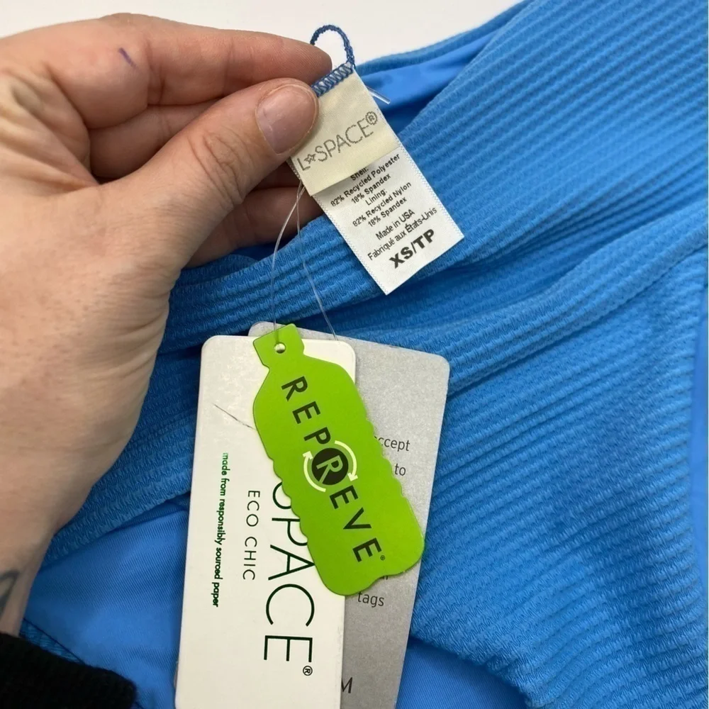 L*Space Eco Chic Repreve Desi Fold Over Bikini Bottom Blue